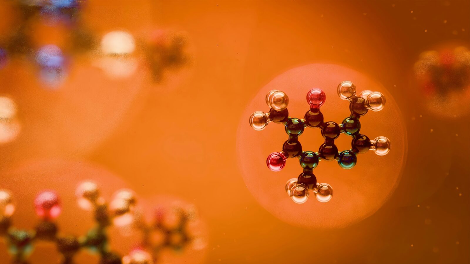 3D illustration of a caffeine molecule with clearly defined atoms and bonds. Scientific visualization for educational, medical, chemical, pharmaceutical or research purposes.
